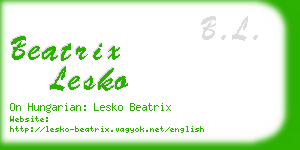 beatrix lesko business card